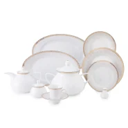 سرویس 108 پارچه چینی زرین شهرزاد رومینا طلایی - درجه عالی