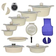 سرویس قابلمه 23 پارچه گرانیت طرح کره D ام جی اس