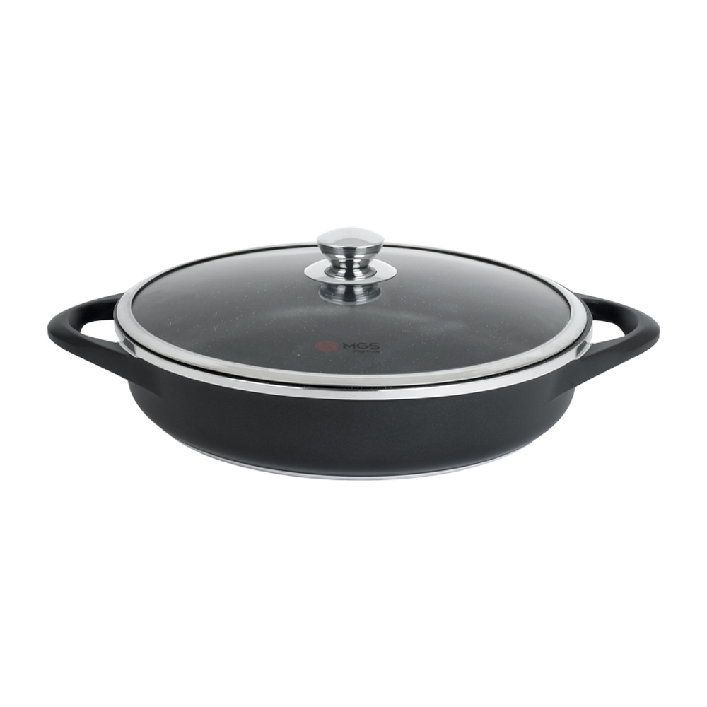 تابه 32 گرانیت طرح ایتالیا B مشکی دو دسته MGS