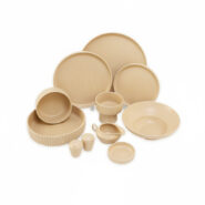 سرویس غذاخوری چینی 40 پارچه اسپاچی رنگ کرم کد D